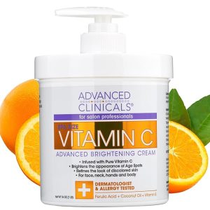 Advanced Clinicals Vitamin C Cream Face & Body Lotion Moisturizer | Anti Aging Skin Care Firming & Brightening Cream For Body, Face