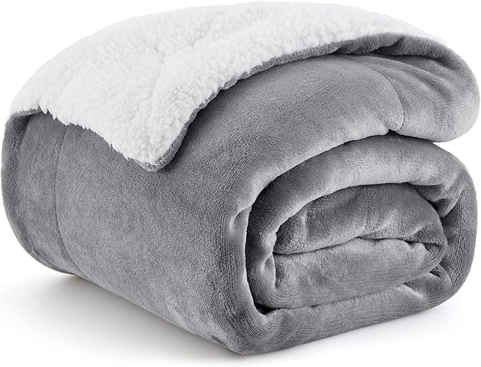Bedsure Sherpa Fleece Throw Blanket for Couch - Thick and Warm Blanket for Winter, Soft Fuzzy Plush Christmas Blanket Gifts for Women, Grey, 50x60 Inches Bedsure Sherpa Fleece Throw Blanket for Couch - Thick and Warm Blanket for Winter, Soft Fuzzy Plush Christmas Blanket Gifts for Women, Grey, 50x60 Inches