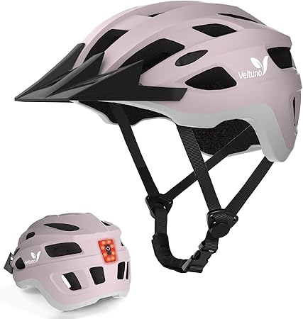 Masdio Fahrradhelm Mit LED-Licht – Leicht, Belüftet, Größe Verstellbar, Mit USB-C Ladung