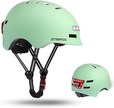 Bike Helmets for Adults - Front and Rear LED Lights Adjustable Bicycle Helmet for Adults Men Women Scooter Helmet for Commuting, Road Biking, Skating, Scooter Bike Helmets for Adults - Front and Rear LED Lights Adjustable Bicycle Helmet for Adults Men Women Scooter Helmet for Commuting, Road Biking, Skating, Scooter