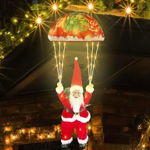 Christmas Decorations Lights, Christmas Decor Indoor and Outdoor with LED, Santa Claus Decor String Lights, Hanging Xmas Lights can DIY for Window, Home, Porch, Garden - Warm White Light