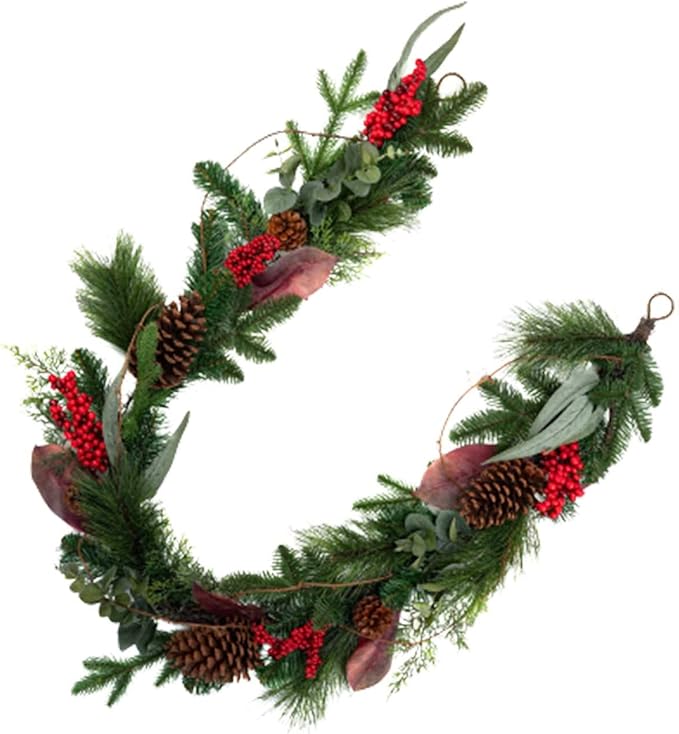 Country Harvest Garland, Berries Pinecone Garland Handmade,Festive Harvest Garland, Perfect for Holiday Winter Decor, Christmas Decorations, 6ft Country Harvest Garland, Berries Pinecone Garland Handmade,Festive Harvest Garland, Perfect for Holiday Winter Decor, Christmas Decorations, 6ft