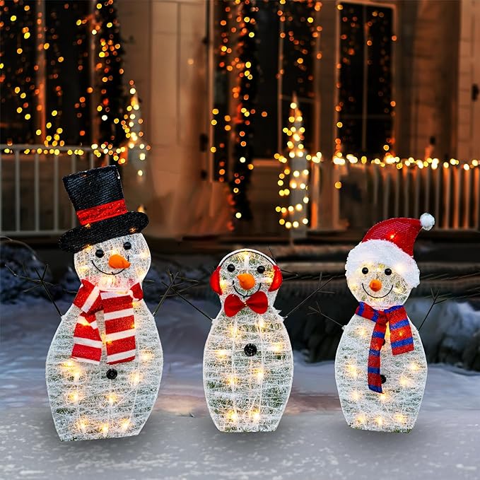 Dazzle Bright Christmas Outdoor Decorations Yard, 2D Pre-Lit Light Up Xmas Festive Holiday Front Garden Patio Yard Lawn Display (Snowman) Dazzle Bright Christmas Outdoor Decorations Yard, 2D Pre-Lit Light Up Xmas Festive Holiday Front Garden Patio Yard Lawn Display (Snowman)