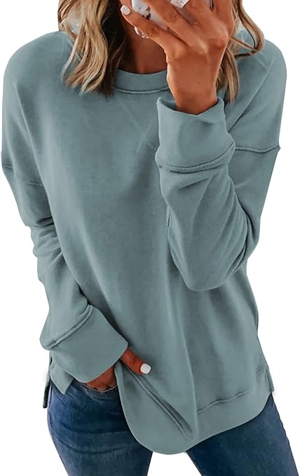 Dokotoo Women's Casual Crew Neck Sweatshirt Loose Soft Long Sleeve Pullover Tops Dokotoo Women's Casual Crew Neck Sweatshirt Loose Soft Long Sleeve Pullover Tops