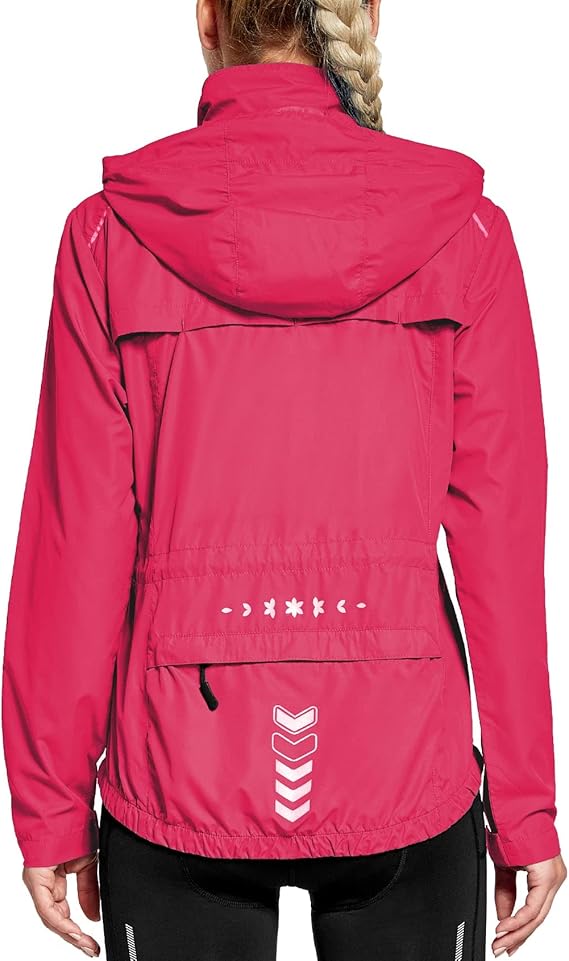 FitsT4 Sports Women's Cycling Running Jackets Lightweight Windproof Bike Windbreaker Reflective with Hooded FitsT4 Sports Women's Cycling Running Jackets Lightweight Windproof Bike Windbreaker Reflective with Hooded