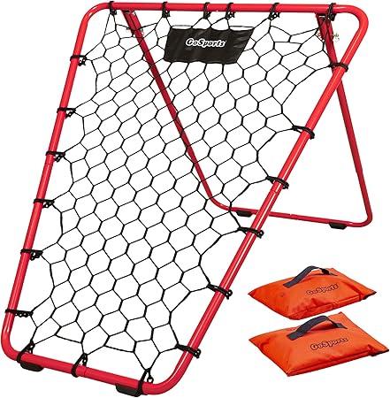 GoSports Basketball Rebounder with Adjustable Frame, Rubber Grip Feet and Sandbags - Portable Passback Training Aid GoSports Basketball Rebounder with Adjustable Frame, Rubber Grip Feet and Sandbags - Portable Passback Training Aid