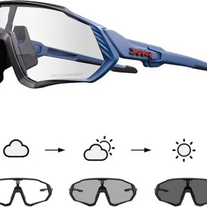 KAPVOE Photochromic Cycling Glasses Men Women Mountain Bike Sunglasses Clear MTB Bicycle Riding