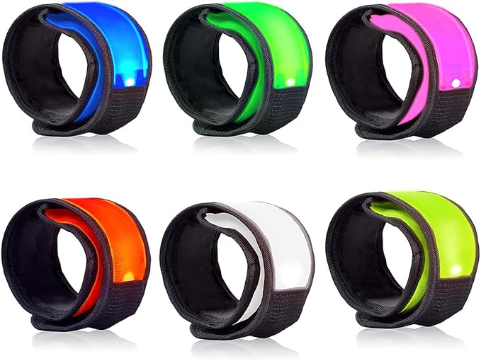 LOBKIN Safety Bracelets, LED Slap Armband Kids Walking at Night Safe LED Light Wrist Light Reflective Belt, Magic Band Running Lights for Runners LOBKIN Safety Bracelets, LED Slap Armband Kids Walking at Night Safe LED Light Wrist Light Reflective Belt, Magic Band Running Lights for Runners