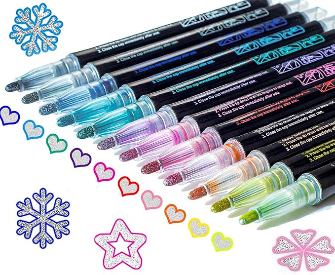 Muchcute Shimmer Markers Outline Glitter Gel Pens 12 Christmas Stocking Stuffers Teenage Tween Teen Girl Gifts Trendy Stuff Cute Arts Crafts Art Supplies Kids Ages Muchcute Shimmer Markers Outline Glitter Gel Pens: 12 Christmas Stocking Stuffers Teenage Tween Teen Girl Gifts Trendy Stuff Cute Arts Crafts Art Supplies Kids Ages