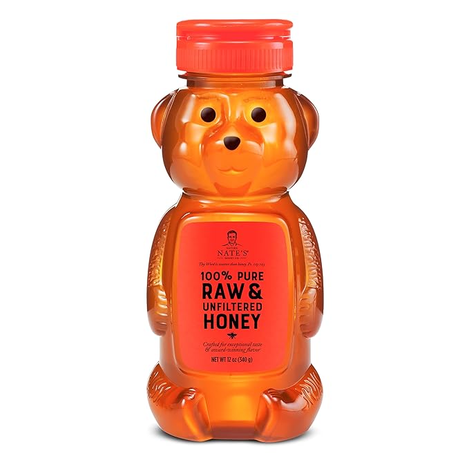 Nate's 100% Pure, Raw & Unfiltered Honey - Award-Winning Taste, 12oz. Honey Bear Bottle Nate's 100% Pure, Raw & Unfiltered Honey - Award-Winning Taste, 12oz. Honey Bear Bottle