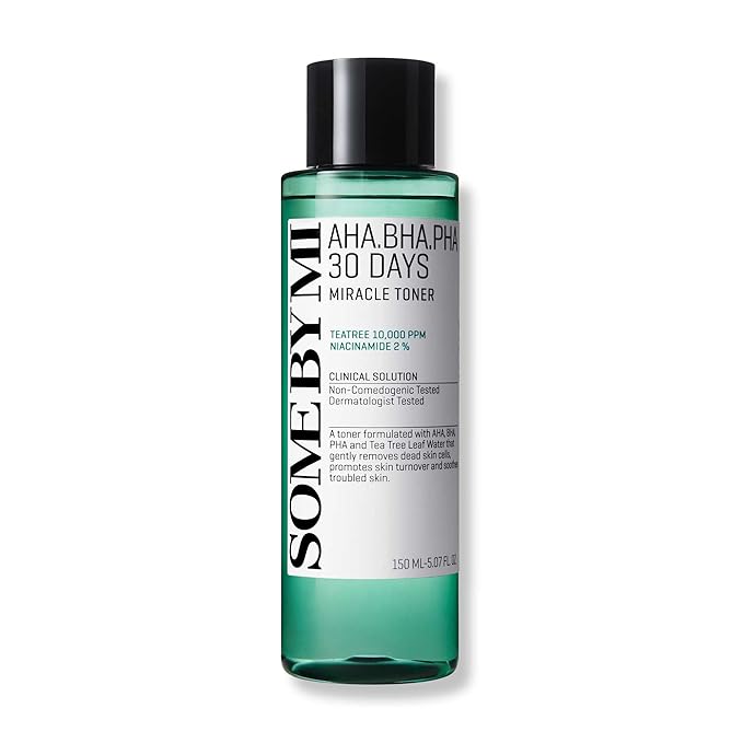 SOME BY MI AHA BHA PHA 30 Days Miracle Toner - 5.07Oz, 150ml - Mild Exfoliating Skin Prep Korean Toner for All Skin Types
