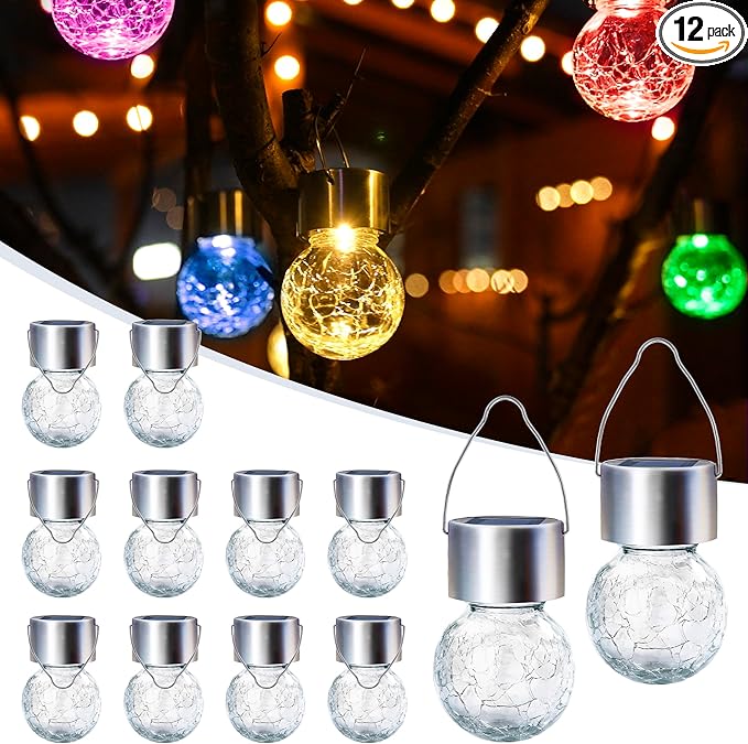 Solar Hanging Lights for Christmas Decoration-Cracked Solar Hanging Lights for Christmas Decoration-Cracked
