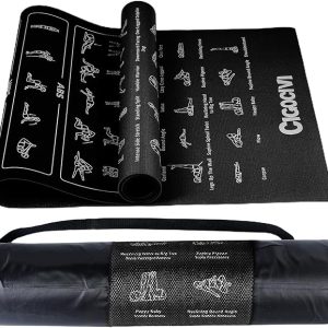 Upgrade New Instructional Yoga Mat with 75 Poses Printed on It, 6mm Travel Yoga Mat with Bag Christmas Gifts for Women and Men, 1/4 Inch Extra Thick Non-Slip