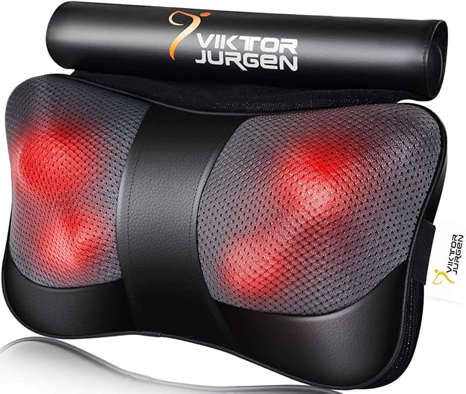 VIKTOR JURGEN Christmas Back Massager Gifts, Shiatsu Kneading Massager for Neck and Shoulder, Massage Pillow with Heat Relaxation Gifts for Women VIKTOR JURGEN Christmas Back Massager Gifts, Shiatsu Kneading Massager for Neck and Shoulder, Massage Pillow with Heat Relaxation Gifts for Women