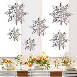 Winter Wonderland Snowflakes Party Decorations 3D Card Hanging Paper Centerpieces for/Birthday/Christmastree