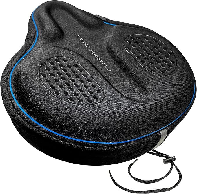 X Wing Bike Seat Cover Padded with Memory Foam OR Gel, Bicycle Saddle Soft for Men Women, Comfort Exercise Cycle Seats Cushion Padded Fits Stationary Bikes X Wing Bike Seat Cover Padded with Memory Foam OR Gel, Bicycle Saddle Soft for Men Women, Comfort Exercise Cycle Seats Cushion Padded Fits Stationary Bikes
