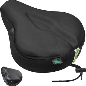 Zacro Bike Seat Cushion - Gel Padded Bike Seat Cover for Men Women Comfort, Extra Soft Exercise Bicycle Seat Compatible with Peloton, Outdoor & Indoor