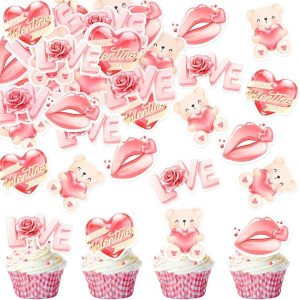 Love lip Cake Decorations Picks for Valentines Day