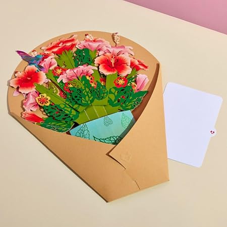 Lovepop Everyday Pop-Up Card for Her and Him - 3D Pop-Up Bouquet Greeting Cards for Men, Women - Hibiscus - 12 x 8.5 Floral Bouquet - Blank Note Card Included Lovepop Everyday Pop-Up Card for Her and Him - 3D Pop-Up Bouquet Greeting Cards for Men, Women - Hibiscus - 12" x 8.5" Floral Bouquet - Blank Note Card Included