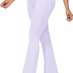 Sunzel Flare Leggings for Women with Pockets, Crossover Yoga Pants with Tummy Control, High Waisted and Wide Leg