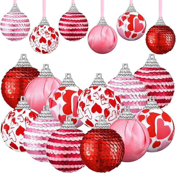 Valentine's Day Ball Ornaments Mini Valentine Hanging Tree Ornaments Valentine's Day Ball Ornaments Mini Valentine Hanging Tree Ornaments