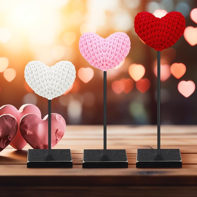 Yousoontic 3 Pack Valentine's Day Heart Table Decor Yousoontic 3 Pack Valentine's Day Heart Table Decor