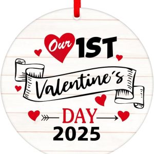 1st Valentines Day Ornaments 2025 Valentines Together Hanging Ornaments for Valentines Decorations 2025 Valentines Day Gifts