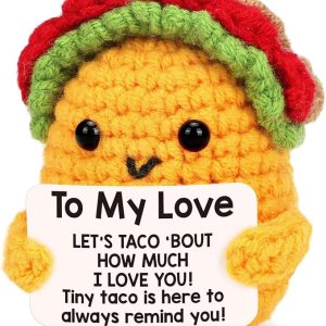 Boyfriend Valentines Day Gifts for Her Him Girlfriend Wife Husband Birthday Unique Gift Ideas, Handmade Crochet Positive Taco