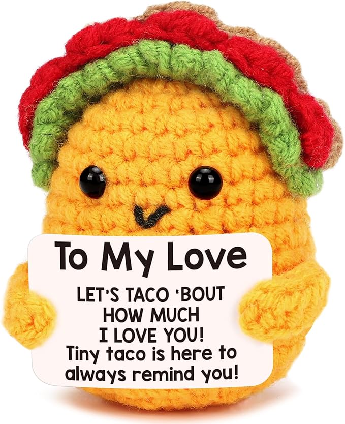 Boyfriend Valentines Day Gifts for Her Him Girlfriend Wife Husband Birthday Unique Gift Ideas, Handmade Crochet Positive Taco Boyfriend Valentines Day Gifts for Her Him Girlfriend Wife Husband Birthday Unique Gift Ideas, Handmade Crochet Positive Taco