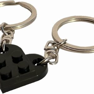 Brick Heart Keychain Set for Couples, Heart Keychain Set for Boyfriend Girlfriend, Matching Heart Keychains Gift for Him Her