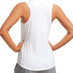 CRZ YOGA Lightweight Racerback Tank Tops for Women High Neck Workout Athletic Running Sleeveless Shirts