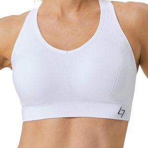 FITTIN Racerback Sports Bras for Women - Padded Seamless High Impact Support for Yoga Gym Workout Fitness