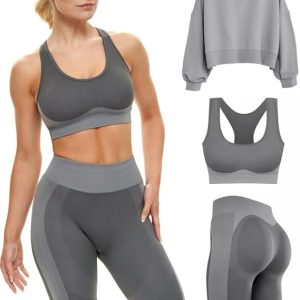 Gym Sets Women 2 Piece or 3, Matching Workout Set Women Shorts Bra, Yoga Workout Outfit, Fitness Exercise Clothes Running Set