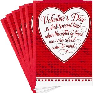 Hallmark Pack of Valentines Day Cards, Red Hearts (6 Valentine's Day Cards with Envelopes)