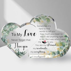 I Love You Gifts for Her, Him - 8 x 4.8 inch Acrylic Plaque Valentines Day Gifts Anniversary Wedding