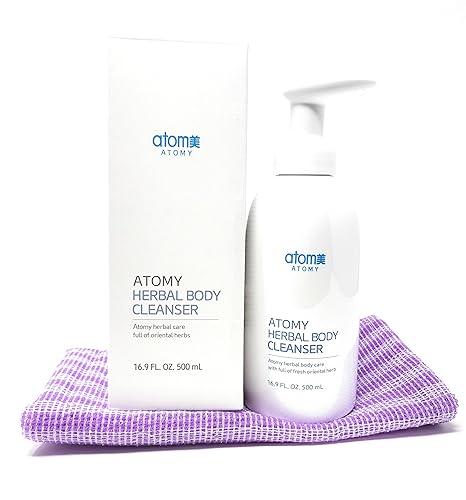 Korean Exfoliating Shower Towel & Botanical Body Cleanser Set - Gentle Exfoliation for Smooth Skin, Natural Plant-Based Formula, Soothing & Refreshing Spa Experience, Suitable for All Skin Types