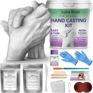 Luna Bean Hand Casting Kit - Valentines Day Gifts for Her Wife Him Men Husband, Engagement Gifts for Couples Anniversary