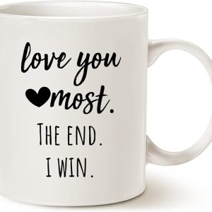 MAUAG Girlfriend Anniversary, Birthday, Romantic Gift Mug - Love You Most The End I Win - Funny Valentines Day Gifts For Her