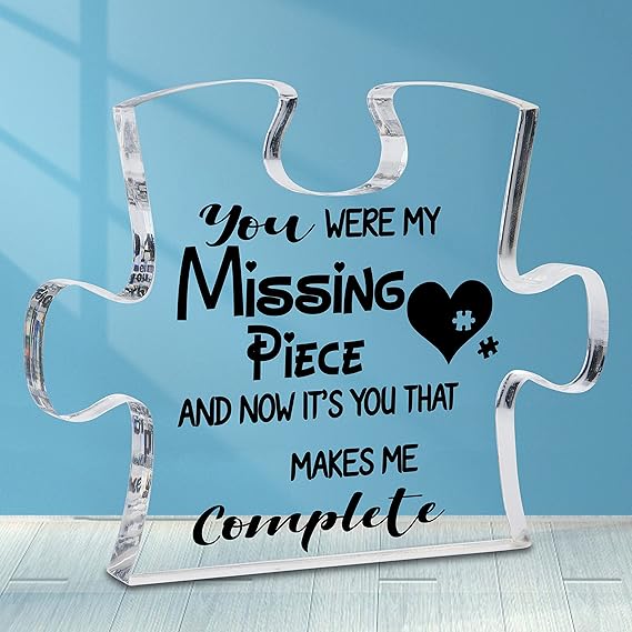Moyel Anniversary Decor for Him or Her Funny Romantic Puzzle Acrylic Plaque Gifts for Boyfriend Girlfriend Wife Husband Valentines Moyel Anniversary Decor for Him or Her Funny Romantic Puzzle Acrylic Plaque Gifts for Boyfriend Girlfriend Wife Husband Valentines
