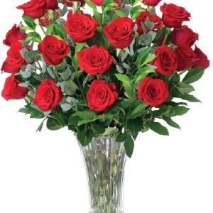 Red Roses Flowers Fresh Bouquet, Valentines Day Gifts for Her, Fresh Flowers for Delivery, 24 Fresh Cut Stems