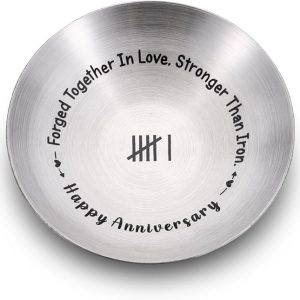 Valentines Day Gifts for Her 6th Year Anniversary Day Gifts for Girlfriend 6 Year Iron Anniversary Steel Gifts Ring Holder
