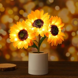 WSYEAR Sunflower Gifts for Women Valentines Day-Sunflowers Flower Lamp Night Light for Bedroom Decor,Birthday Gifts for Her