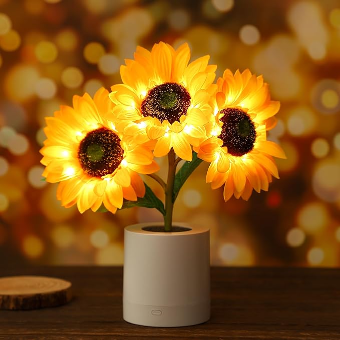 WSYEAR Sunflower Gifts for Women Valentines Day-Sunflowers Flower Lamp Night Light for Bedroom Decor,Birthday Gifts for Her WSYEAR Sunflower Gifts for Women Valentines Day-Sunflowers Flower Lamp Night Light for Bedroom Decor,Birthday Gifts for Her