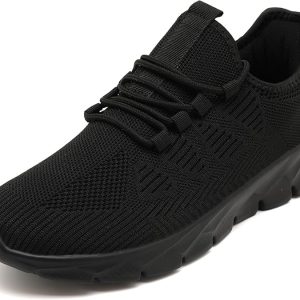 Women's Running, Tennis Shoes - Black, Slip-On, Breathable, Lightweight, Casual Sneakers