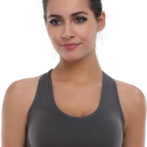 Women's Seamless Racerback Sports Bra High Impact Support Yoga Gym Workout Fitness