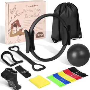 Pilates Ring Circle Set 13 pcs Pilates Equipment Accessories for Home Workouts 9.8” Pilates Ball 12” Magic Circle Yoga Ring