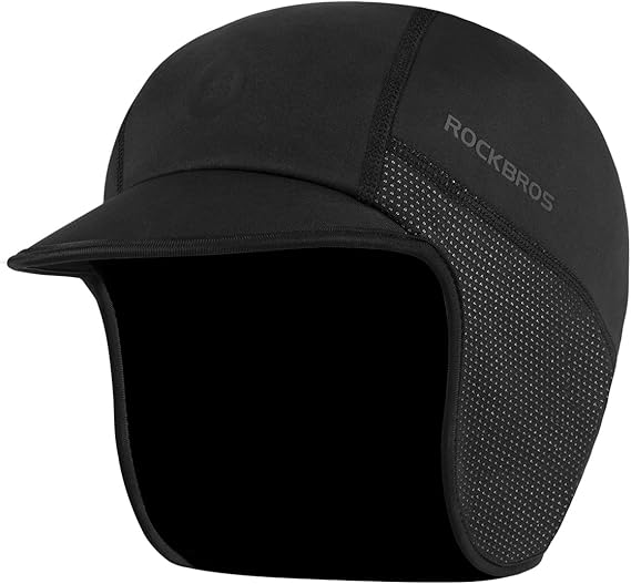 ROCKBROS Winter Cycling Caps for Men Women Windproof Cycling Hat with Sun Visor Under Helmet Liner Black ROCKBROS Winter Cycling Caps for Men Women Windproof Cycling Hat with Sun Visor Under Helmet Liner Black
