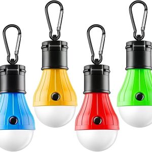 Tent Lamp 4 Packs Portable LED Tent Lights Clip Hook Hurricane Emergency Lights LED Camping Lights Bulb Camping Lanterns