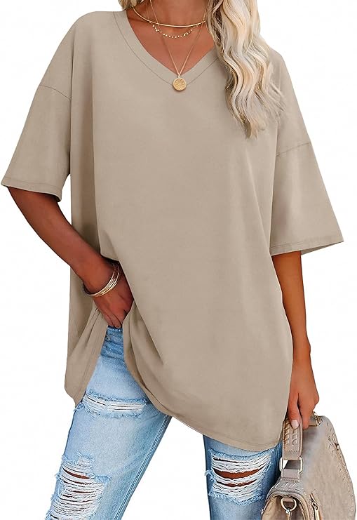ATHMILE Womens Summer Oversized Shirts V Neck Business Casual Workout Tops Beach Vacation 2025 Gym Clothes ATHMILE Womens Summer Oversized Shirts V Neck Business Casual Workout Tops Beach Vacation 2025 Gym Clothes