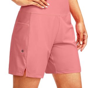 G Gradual Women's 7" Long Swim Board Shorts High Waisted Quick Dry Beach Swimming Shorts for Women with Liner Pockets